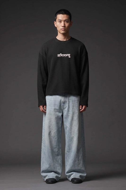 Abhimanyu–The Chakravyuh Warrior Oversized Waffle Knit Threads Of Desi