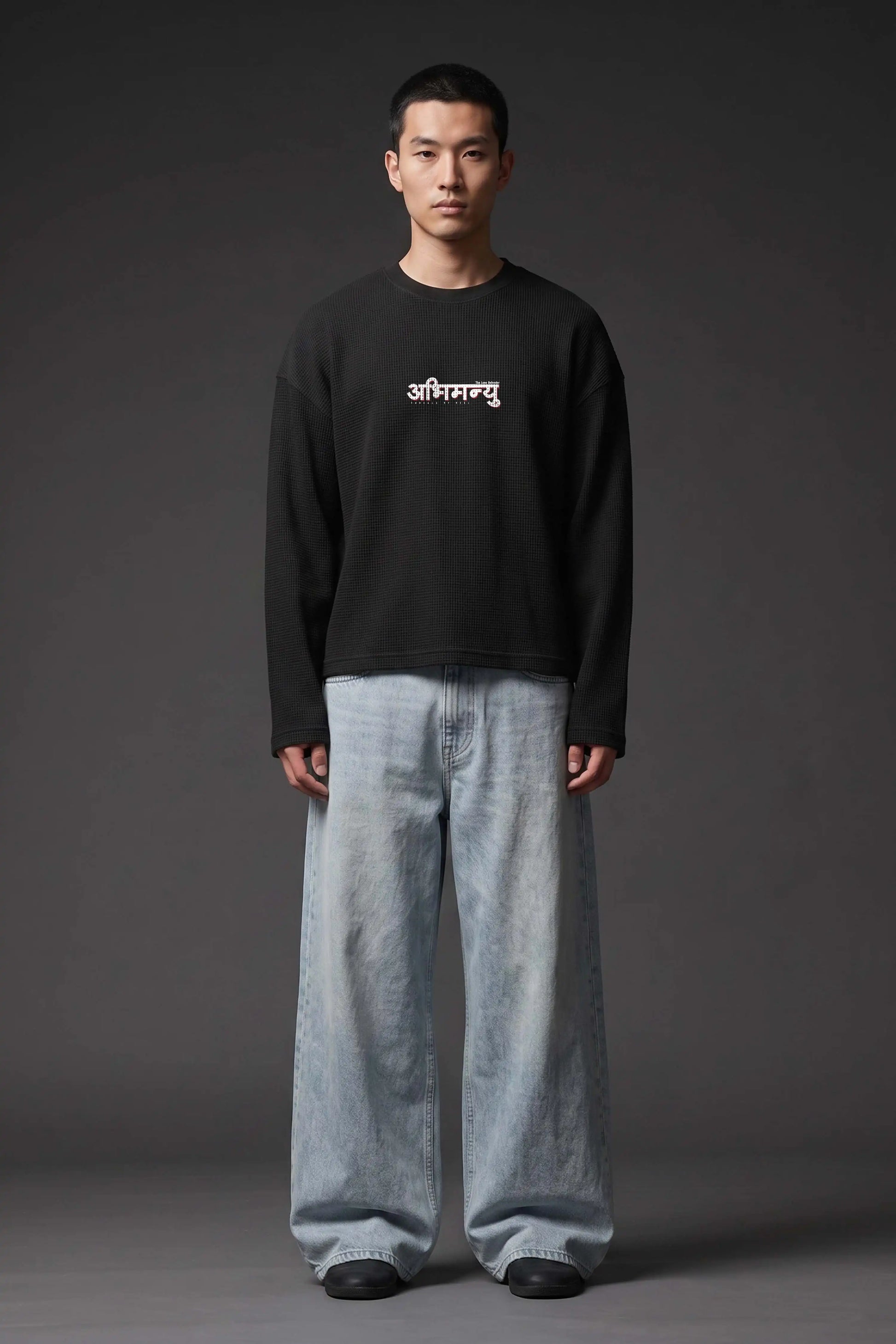 Abhimanyu–The Chakravyuh Warrior Oversized Waffle Knit Threads Of Desi