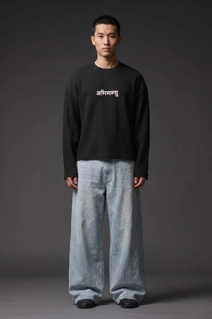 Abhimanyu–The Chakravyuh Warrior Oversized Waffle Knit Threads Of Desi
