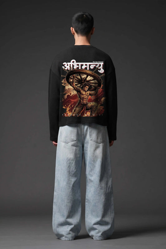 Abhimanyu–The Chakravyuh Warrior Oversized Waffle Knit Threads Of Desi