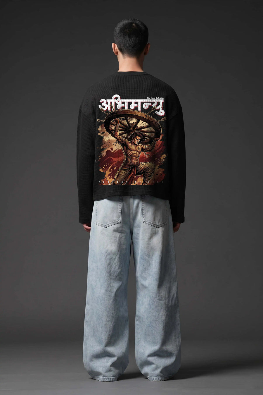 Abhimanyu–The Chakravyuh Warrior Oversized Waffle Knit