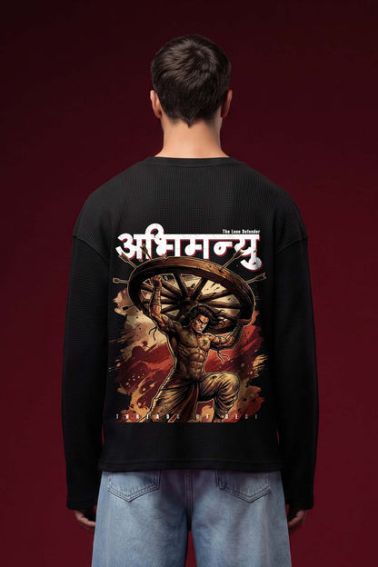 Abhimanyu–The Chakravyuh Warrior Oversized Waffle Knit Threads Of Desi