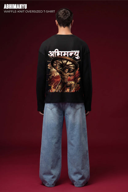 Abhimanyu–The Chakravyuh Warrior Oversized Waffle Knit Threads Of Desi