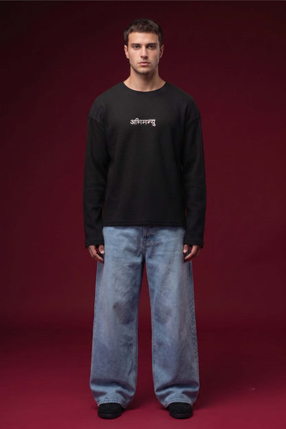 Abhimanyu–The Chakravyuh Warrior Oversized Waffle Knit Threads Of Desi