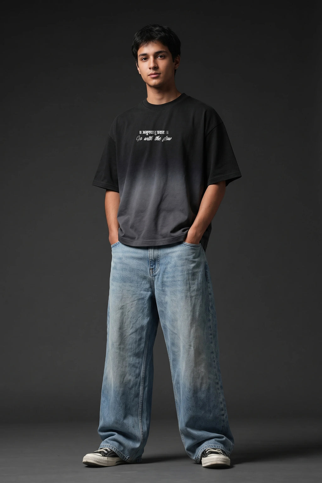 अनुगच्छत प्रवाहः Boxy Fit Tshirt