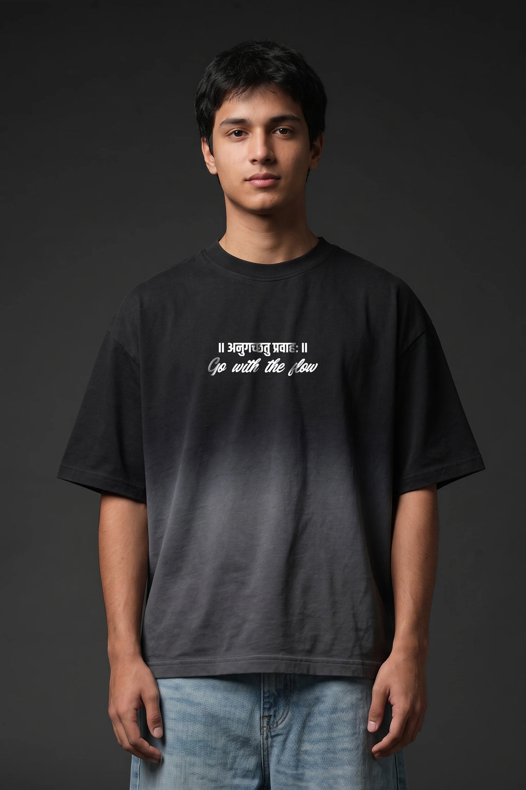 अनुगच्छत प्रवाहः Boxy Fit Tshirt