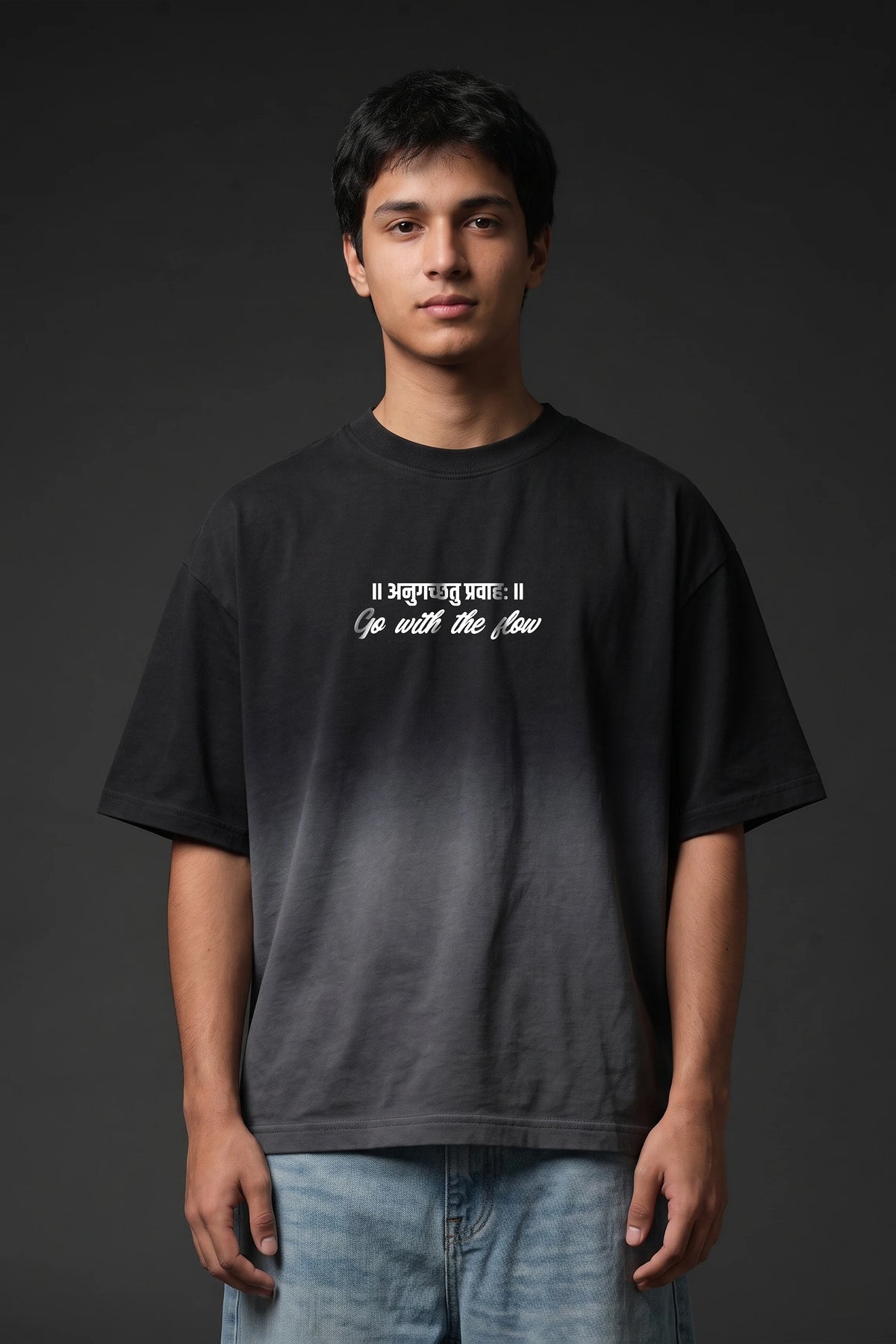 अनुगच्छत प्रवाहः Boxy Fit Tshirt