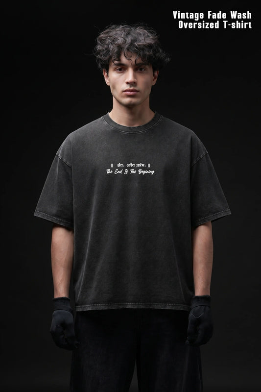 The End Is The Begining Vintage Washed Oversized T-shirt